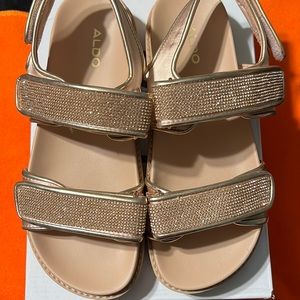 Women’s Aldo gold dad sandals